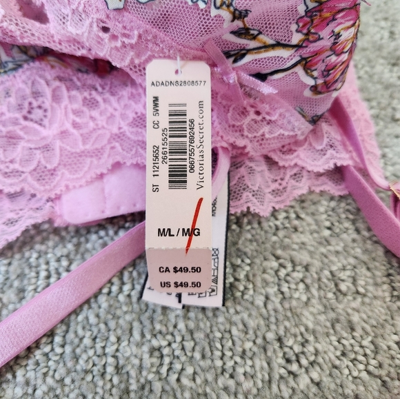 SOLD 💋SET💋 Victoria’s Secret DREAM ANGELS Floral Embroidery XL thong M/L - Picture 3 of 7